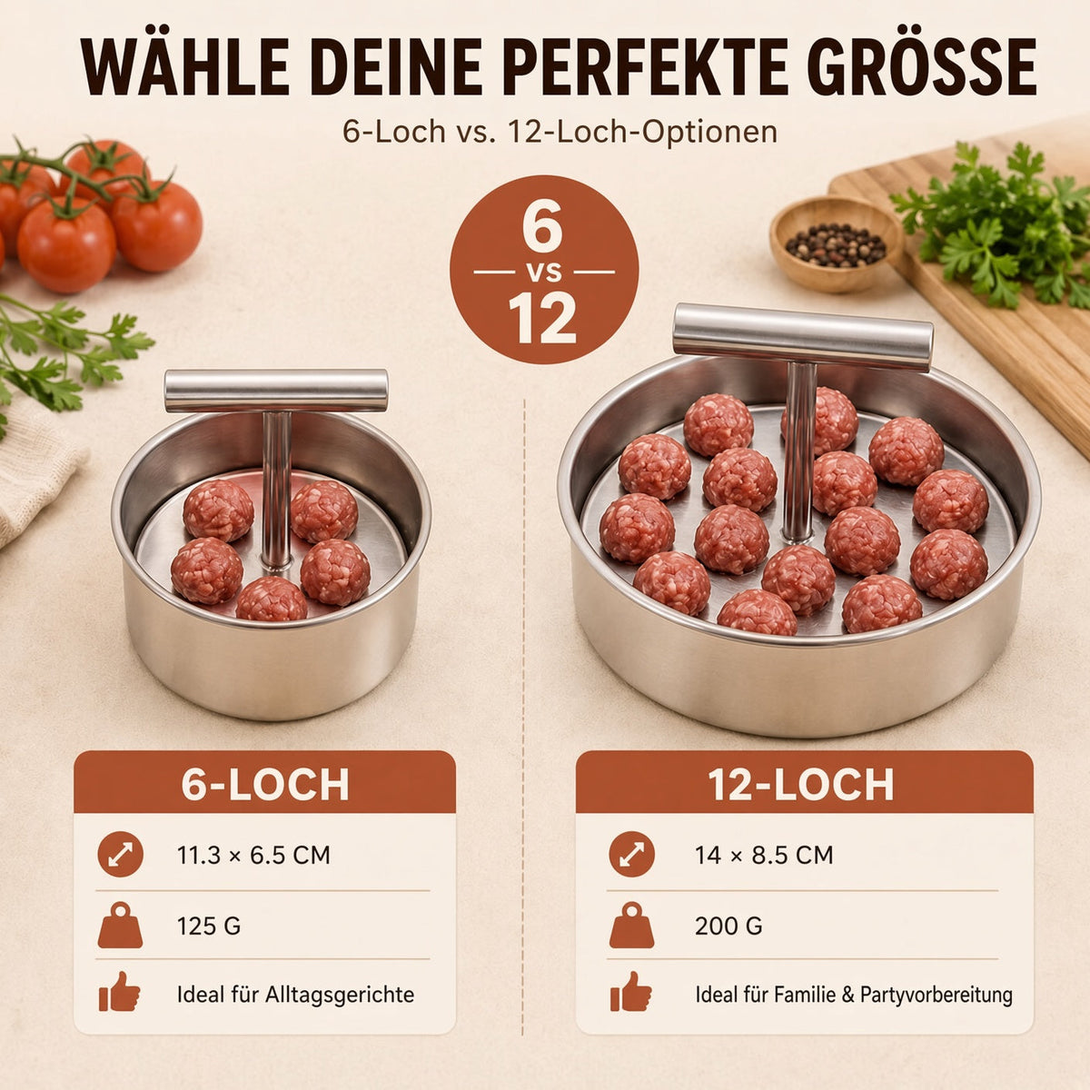đąđą 50âŻ% RabattâŻ!! â°đĄ FleischbĂ€llchenâMaker aus lebensmittelechtem Edelstahl fĂŒr die KĂŒche