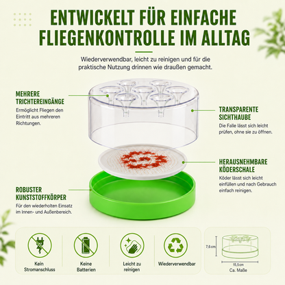 Wiederverwendbare, nicht-elektrische Fliegenfalle – sicher für Haustiere und Kinder 🐶👶🚫⚡🪰
