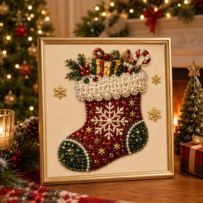 🎨💎 Keine Vorkenntnisse nötig | 3D DIY Weihnachts-Perlenkunst-Set