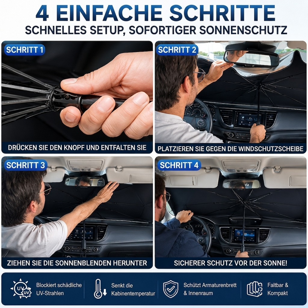 ⏰🔥NUR FÜR KURZE ZEIT 50% RABATT!🔥ÜBER 50.000 MAL VERKAUFT! 2026 Aktualisierter Auto-Frontscheiben-Sonnenschirm
