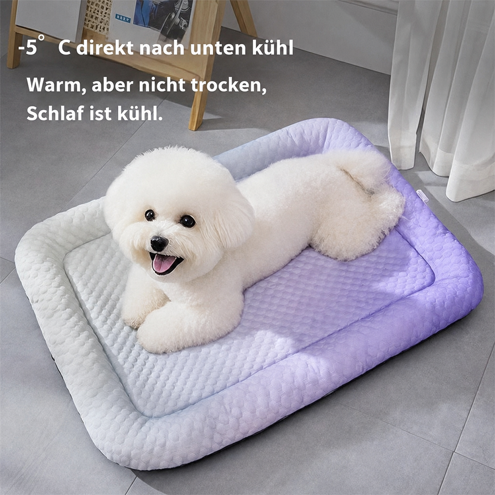 ❄️ Haustier-Kühlmatte für Hunde & Katzen 🐾 Natürlich kühles Ice-Silk-Pad • Atmungsaktiv • waschbar • weich
