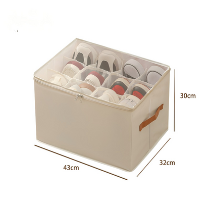 👟 Schuh-Organizer aus Stoff – platzsparende Aufbewahrungsbox – für bis zu 16 Paar Schuhe – ideal für Kleiderschränke, Flure & Reisen – schützt vor Staub & Schmutz