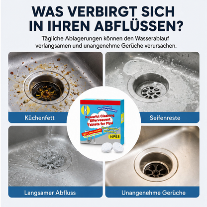 🔥🎁 1+1 GRATIS!!🥳 💞 50K+ VERKAUFT! ⚡💧 Leistungsstarke Brausetabletten zur Rohrreinigung