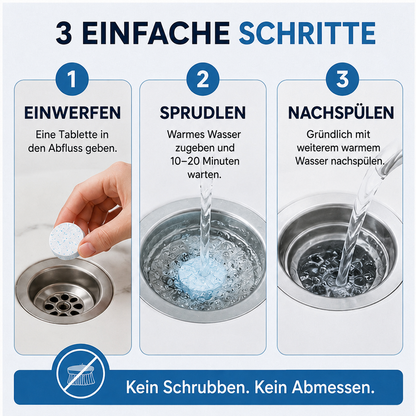🔥🎁 1+1 GRATIS!!🥳 💞 50K+ VERKAUFT! ⚡💧 Leistungsstarke Brausetabletten zur Rohrreinigung