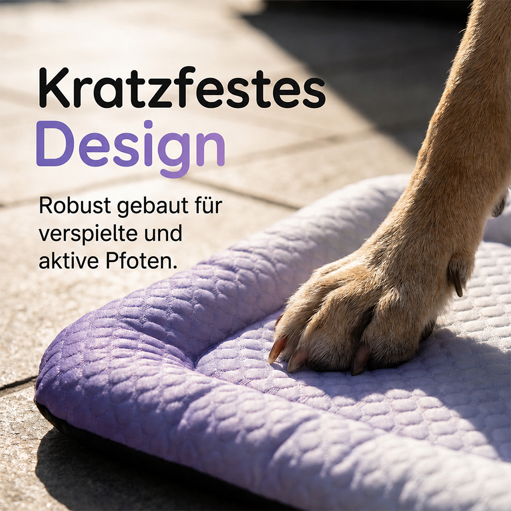 ❄️ Haustier-Kühlmatte für Hunde & Katzen 🐾 Natürlich kühles Ice-Silk-Pad • Atmungsaktiv • waschbar • weich
