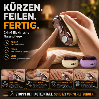 🔥2-in-1-Smart-Elektronagelschere & -Polierer ✂️💅 Die elektrische Nagelpflege für die ganze Familie!
