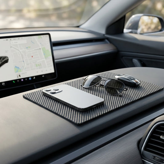 Snuffcup® Premium Diamond-Pattern Dashboard Anti-Slip Mat - High-Adhesion Heat Resistant Rubber Pad for Car Interior