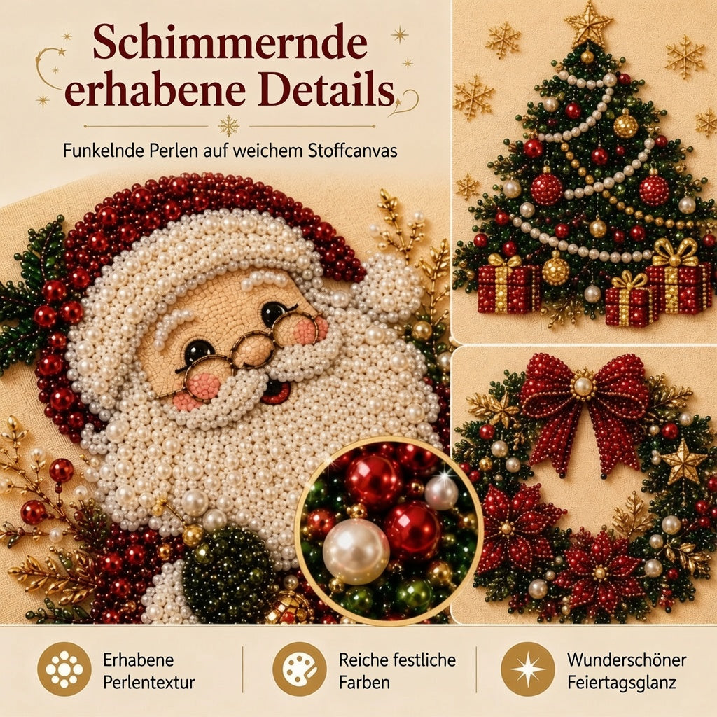 🎨💎 Keine Vorkenntnisse nötig | 3D DIY Weihnachts-Perlenkunst-Set