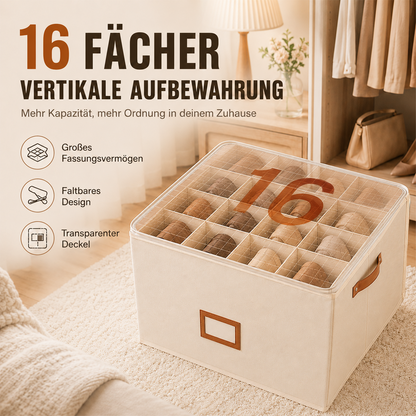 👟 Schuh-Organizer aus Stoff – platzsparende Aufbewahrungsbox – für bis zu 16 Paar Schuhe – ideal für Kleiderschränke, Flure & Reisen – schützt vor Staub & Schmutz