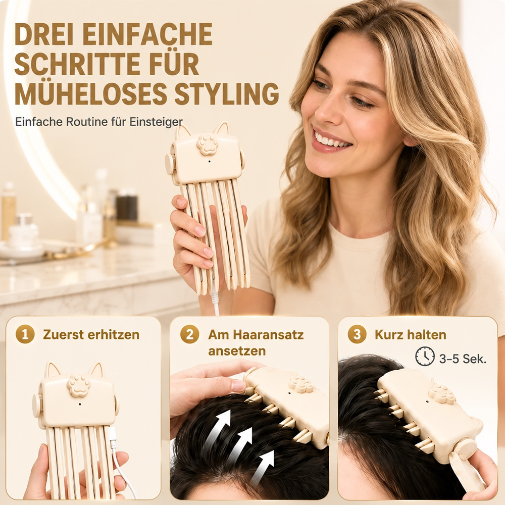 🔥 Volumen-Clip für Haarwurzeln – Mehr Fülle mit gezielter Wärme, ohne aufwendiges Toupieren 💁‍♀️