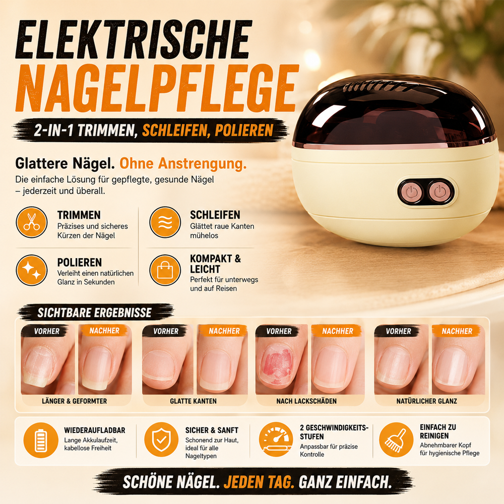 🔥2-in-1-Smart-Elektronagelschere & -Polierer ✂️💅 Die elektrische Nagelpflege für die ganze Familie!
