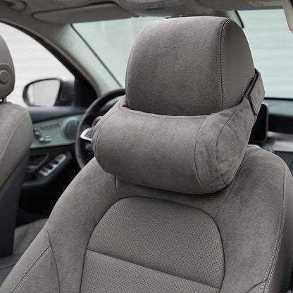 Snuffcup® Luxury Alcantara Suede Car Neck Pillow - Ergonomic Headrest Support for Premium Driving Comfort
