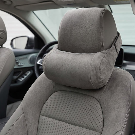 Snuffcup® Luxury Alcantara Suede Car Neck Pillow - Ergonomic Headrest Support for Premium Driving Comfort