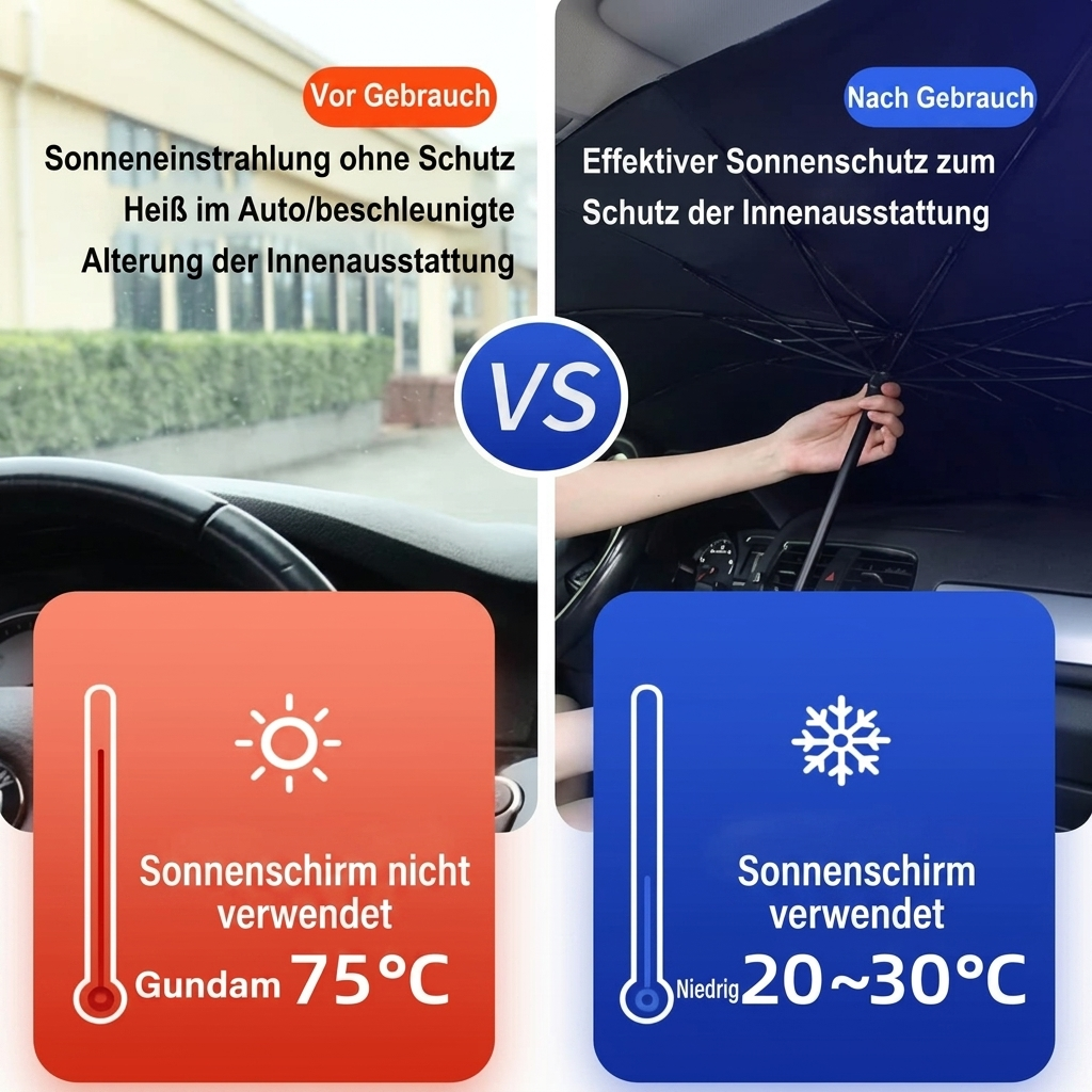 ⏰🔥NUR FÜR KURZE ZEIT 50% RABATT!🔥ÜBER 50.000 MAL VERKAUFT! 2026 Aktualisierter Auto-Frontscheiben-Sonnenschirm