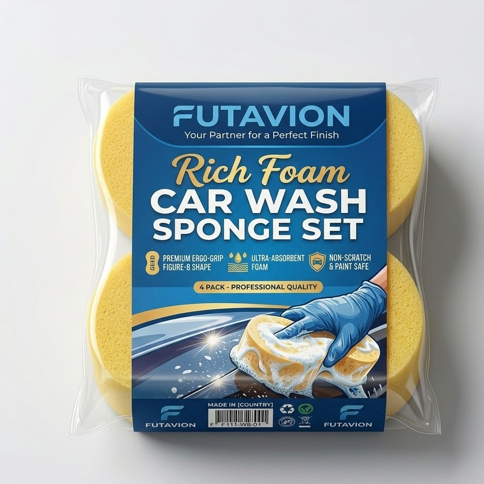 Bravunela® Rich Foam Car Wash Sponge Set