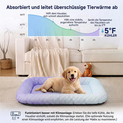 ❄️ Haustier-Kühlmatte für Hunde & Katzen 🐾 Natürlich kühles Ice-Silk-Pad • Atmungsaktiv • waschbar • weich