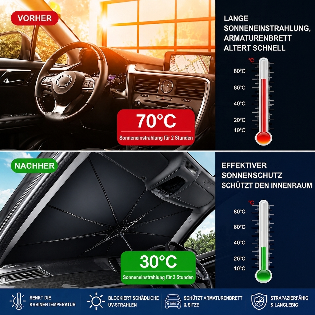 ⏰🔥NUR FÜR KURZE ZEIT 50% RABATT!🔥ÜBER 50.000 MAL VERKAUFT! 2026 Aktualisierter Auto-Frontscheiben-Sonnenschirm