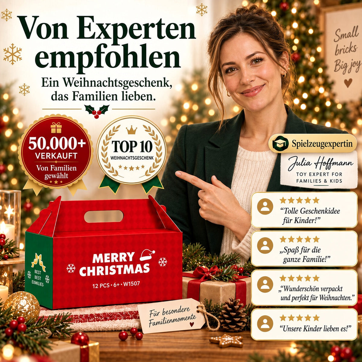 ⏳ Nur heute 49 % sparen – 🎄 12-Tage-Mini-Weihnachtsornament-Adventskalender | 12 einzigartige, festliche Bausets mit Aufhängeschlaufen – perfekt zum Schmücken von Weihnachtsbäumen, Kränzen und festlichen Dekorationen 🧱