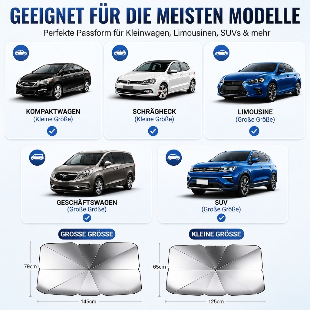 ⏰🔥NUR FÜR KURZE ZEIT 50% RABATT!🔥ÜBER 50.000 MAL VERKAUFT! 2026 Aktualisierter Auto-Frontscheiben-Sonnenschirm