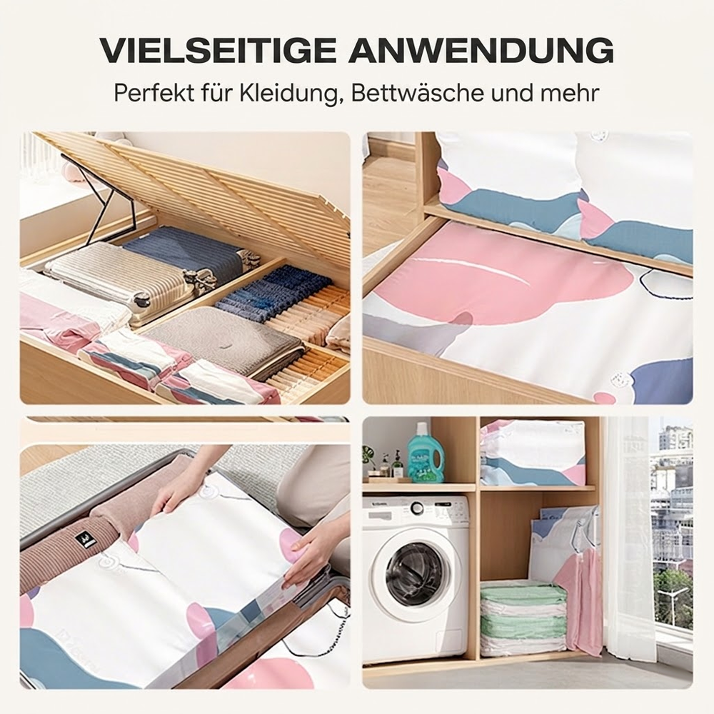🧳💨 Vakuum-Aufbewahrungsbeutel ohne Pumpe – Einfach komprimieren & platzsparend verstauen upsell