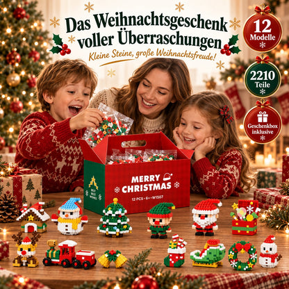 ⏳ Nur heute 49 % sparen – 🎄 12-Tage-Mini-Weihnachtsornament-Adventskalender | 12 einzigartige, festliche Bausets mit Aufhängeschlaufen – perfekt zum Schmücken von Weihnachtsbäumen, Kränzen und festlichen Dekorationen 🧱