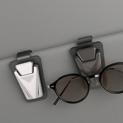 Snuffcup® Universal Car Visor Glasses Mount - One-Touch Magnetic Clip, One-Handed Operation Sunglasses Holder for Car, Zinc Alloy Anti-Scratch Organizer