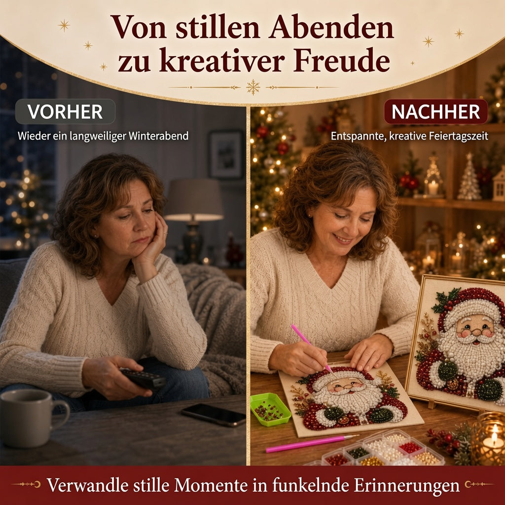 🎨💎 Keine Vorkenntnisse nötig | 3D DIY Weihnachts-Perlenkunst-Set