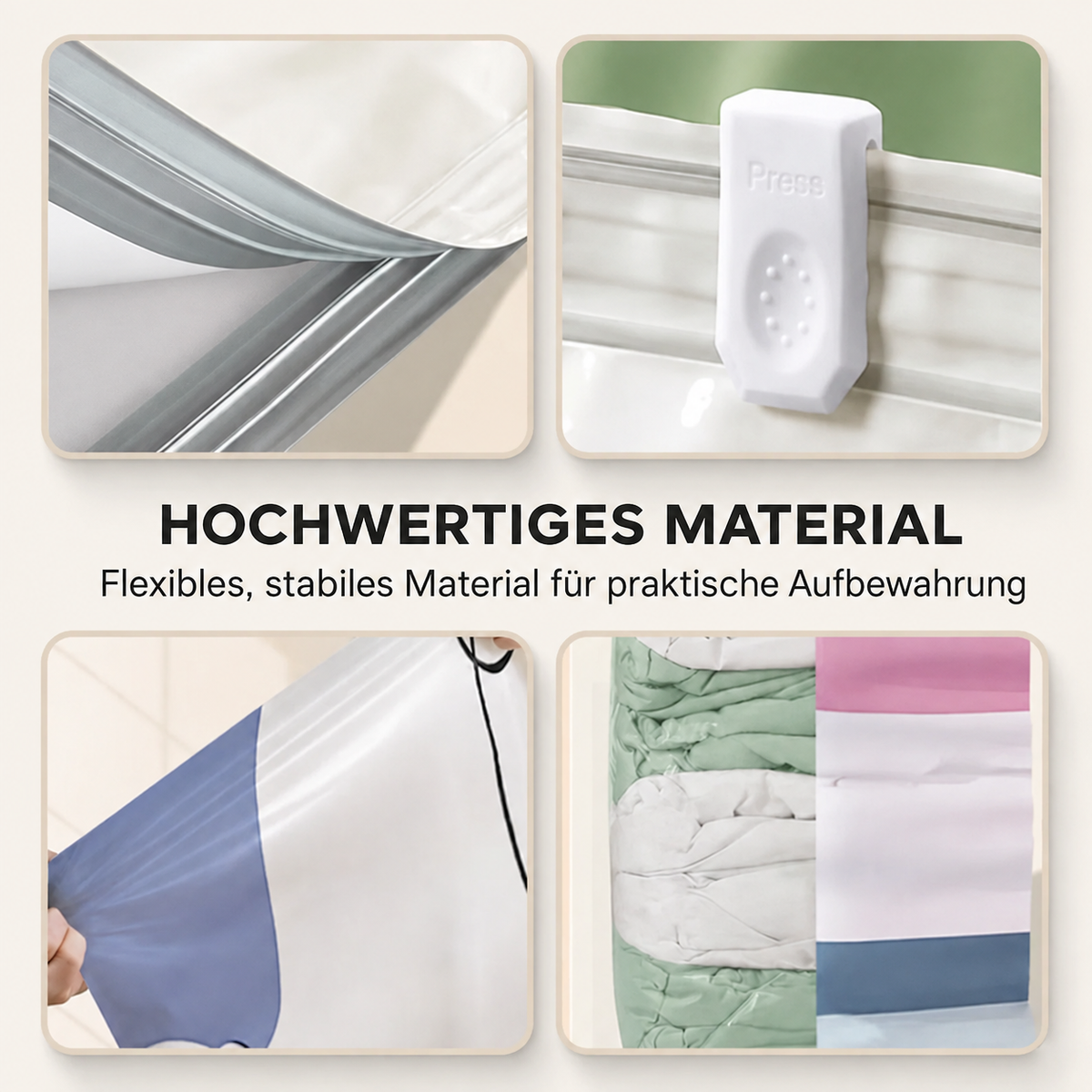 🧳💨 Vakuum-Aufbewahrungsbeutel ohne Pumpe – Einfach komprimieren & platzsparend verstauen upsell