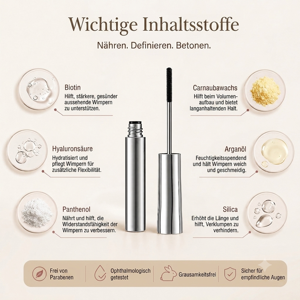 ⏰ Wasserfeste Mascara für Schwung & Verlängerung
