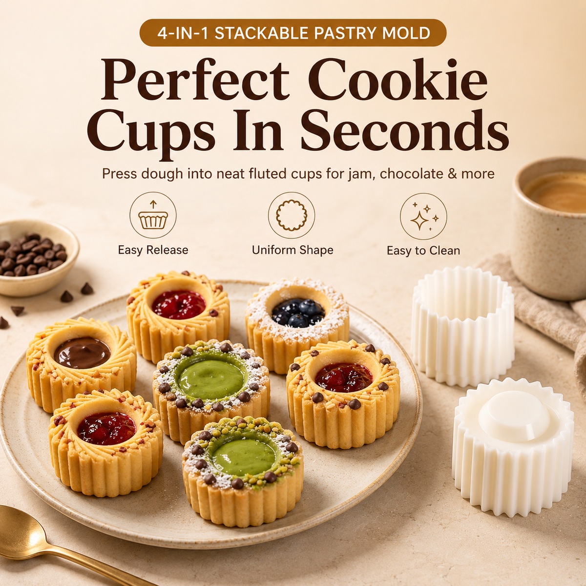 🍪Doppelseitiger Plätzchenstempel ✨ – Perfekte Kekse & Gebäck ganz einfach | Kinderleichtes Backen, DIY-Geschenke & platzsparendes 2-in-1-Design