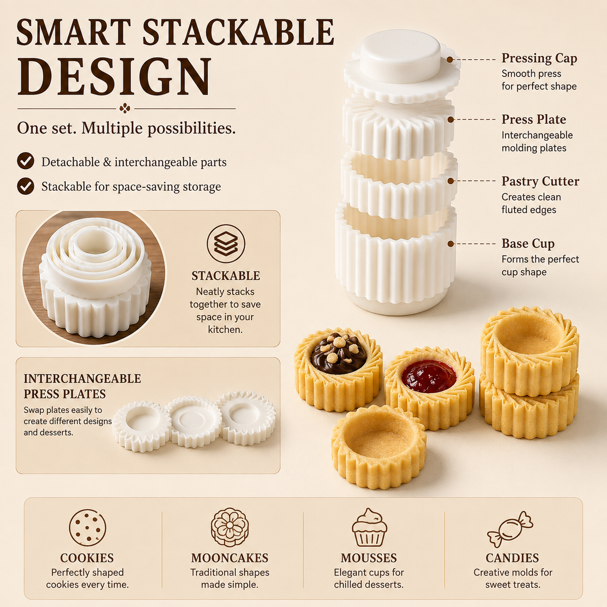 🍪Doppelseitiger Plätzchenstempel ✨ – Perfekte Kekse & Gebäck ganz einfach | Kinderleichtes Backen, DIY-Geschenke & platzsparendes 2-in-1-Design