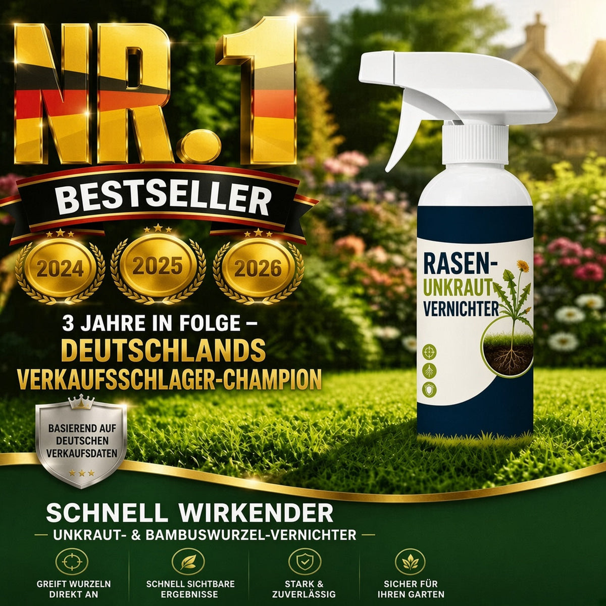 🔥 50 % RABATT 🌿 Unkraut-Stop – Wirksam gegen Unkraut & neues Wachstum | Garten, Wege & Hof ⚡