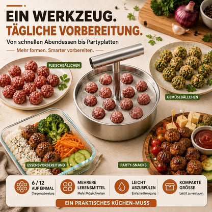 📢📢 50 % Rabatt !! ⏰🍡 Fleischbällchen‑Maker aus lebensmittelechtem Edelstahl für die Küche