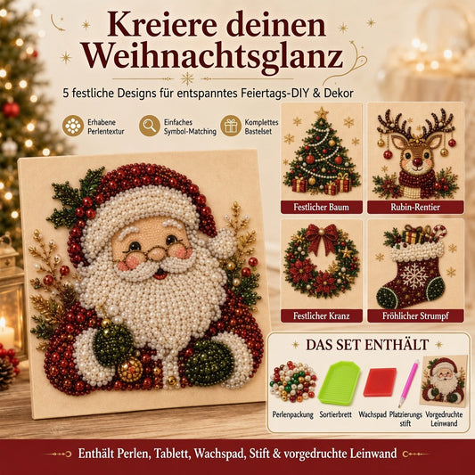 🎨💎 Keine Vorkenntnisse nötig | 3D DIY Weihnachts-Perlenkunst-Set