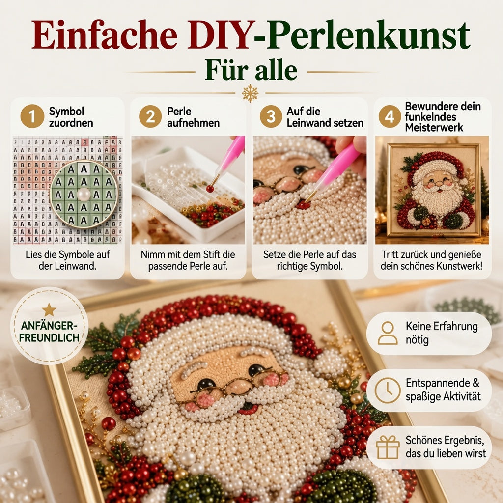 🎨💎 Keine Vorkenntnisse nötig | 3D DIY Weihnachts-Perlenkunst-Set