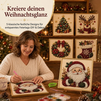 🎨💎 Keine Vorkenntnisse nötig | 3D DIY Weihnachts-Perlenkunst-Set