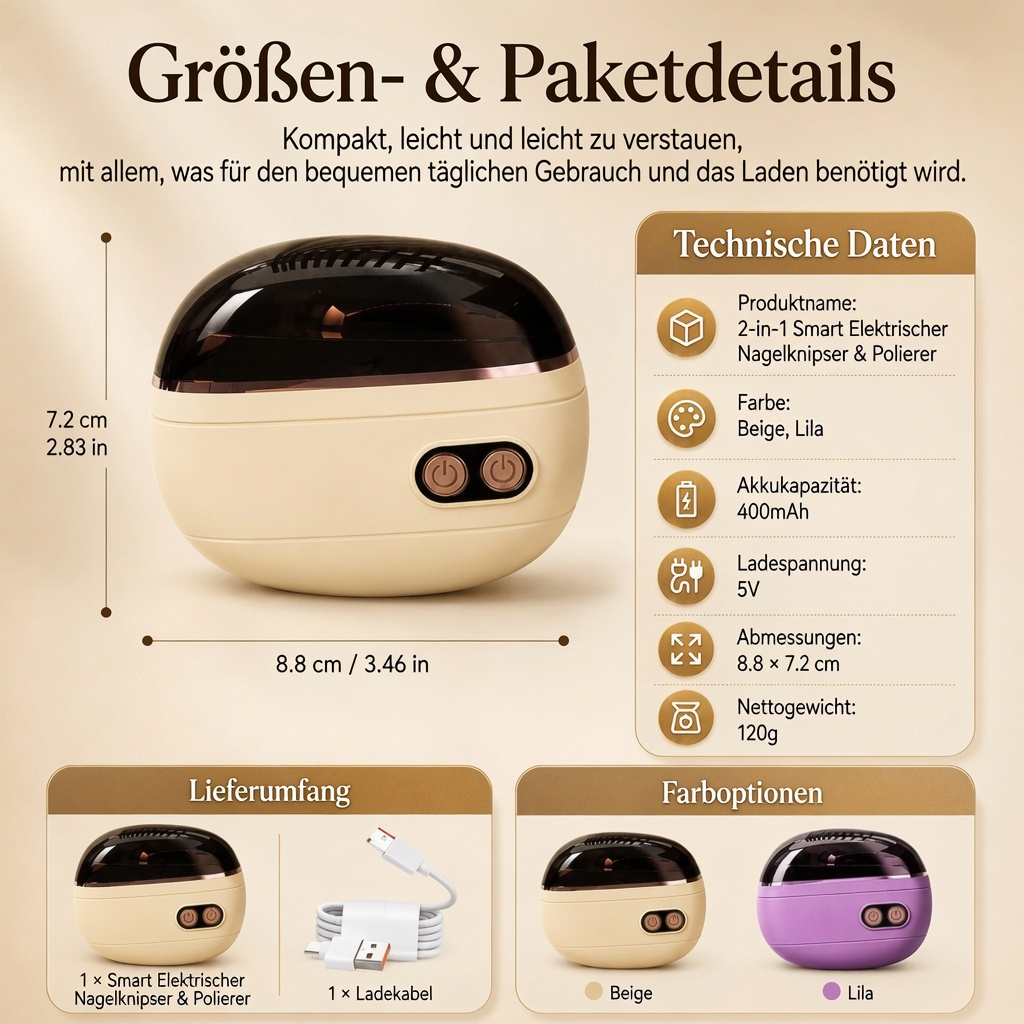 🔥2-in-1-Smart-Elektronagelschere & -Polierer ✂️💅 Die elektrische Nagelpflege für die ganze Familie!