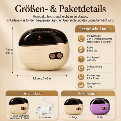 🔥2-in-1-Smart-Elektronagelschere & -Polierer ✂️💅 Die elektrische Nagelpflege für die ganze Familie!