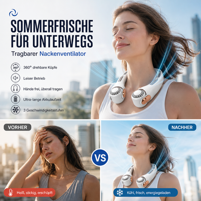 🍃🍃 geräuscharmer für den Sommer Tragbarer Nackenlüfter upsell