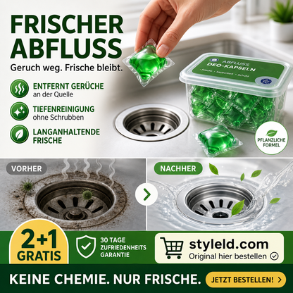 🏠💧 50 % Rabatt! Abfluss‑Deodorant‑Tabs – Bio‑Enzym‑Formel neutralisiert Gerüche direkt an der Quelle. Sofortiger Frischeduft, ohne aggressive Chemikalien. Verabschieden Sie sich von unangenehmen Gerüchen.