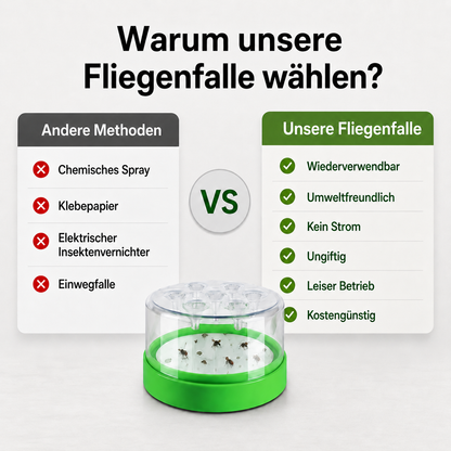 Wiederverwendbare, nicht-elektrische Fliegenfalle – sicher für Haustiere und Kinder 🐶👶🚫⚡🪰