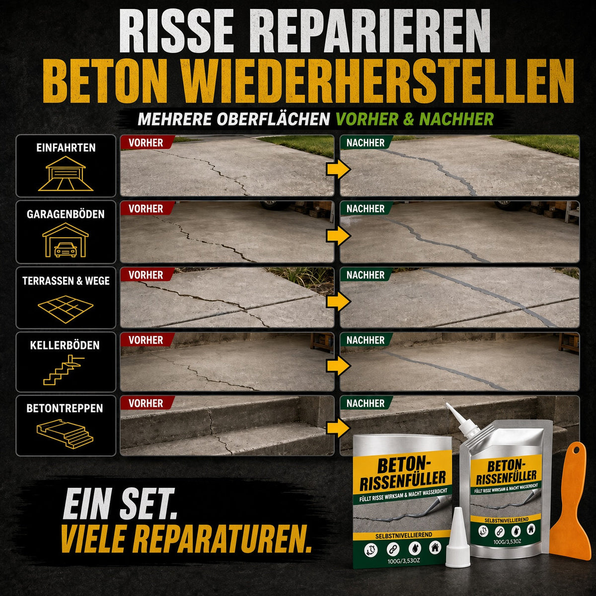 💧 50% Rabatt! Wasserfester Beton-Rissfüller 🧱 – Risse schnell reparieren & zuverlässig abdichten 🔧