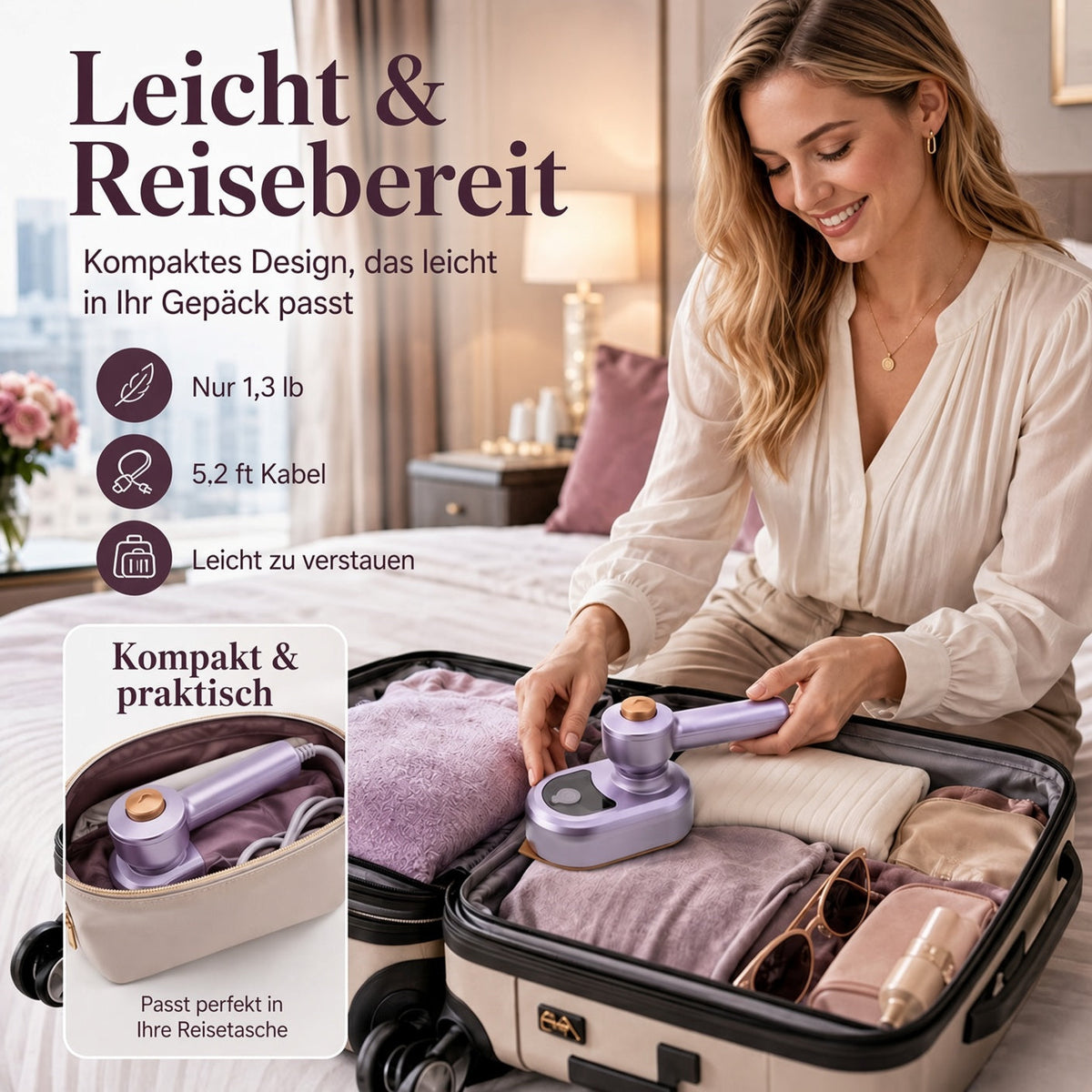🔥 50 % RABATT! Tragbarer Kleidungsstück Bügeleisen – Kleidung schnell & einfach glätten