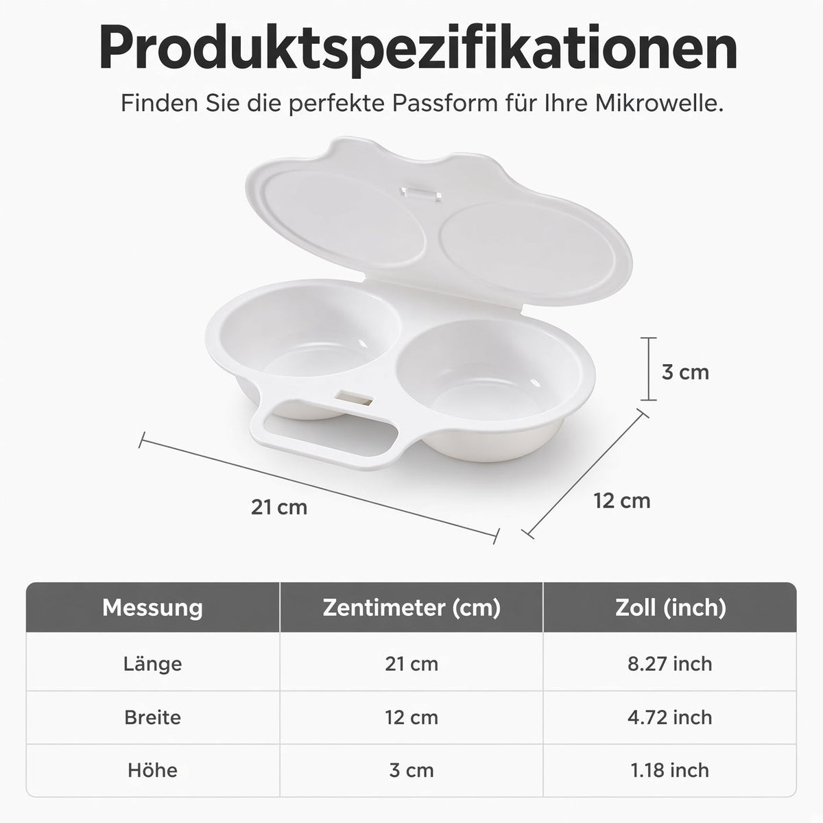 🎁 2026 NEU · 50% RABATT 💥 2-Eier-Mikrowellenkocher – Frühstück in Minuten!