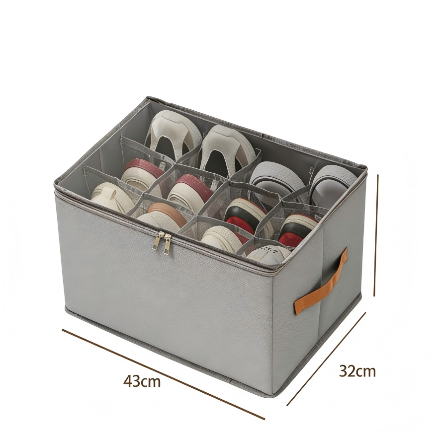 👟 Schuh-Organizer aus Stoff – platzsparende Aufbewahrungsbox – für bis zu 16 Paar Schuhe – ideal für Kleiderschränke, Flure & Reisen – schützt vor Staub & Schmutz