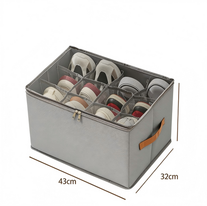 👟 Schuh-Organizer aus Stoff – platzsparende Aufbewahrungsbox – für bis zu 16 Paar Schuhe – ideal für Kleiderschränke, Flure & Reisen – schützt vor Staub & Schmutz