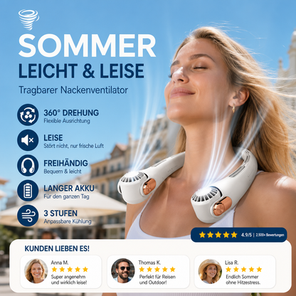 🍃🍃 geräuscharmer für den Sommer Tragbarer Nackenlüfter upsell